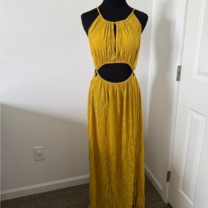 Yellow Boho Free People Beach Dress Gauze